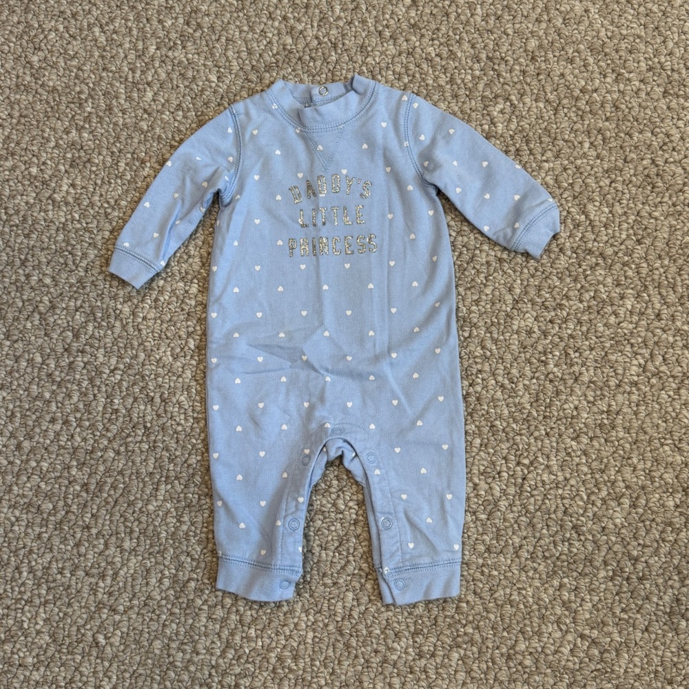 Carters Baby Girls Heart Daddy's Little Princess Romper Jumpsuit Size 3 Months‎